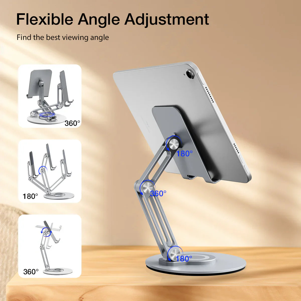 Foldable Adjustable Metal Phone Stand – Hands-Free Desk Holder