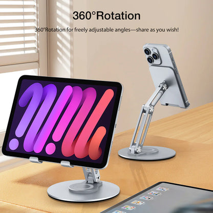 Foldable Adjustable Metal Phone Stand – Hands-Free Desk Holder