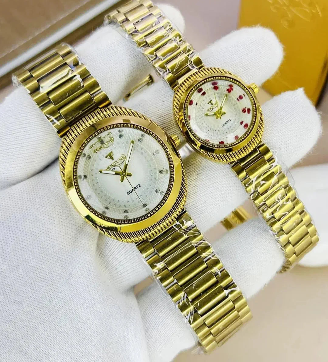Elegant Couple Watches Set - 2 Pcs for Men & Women