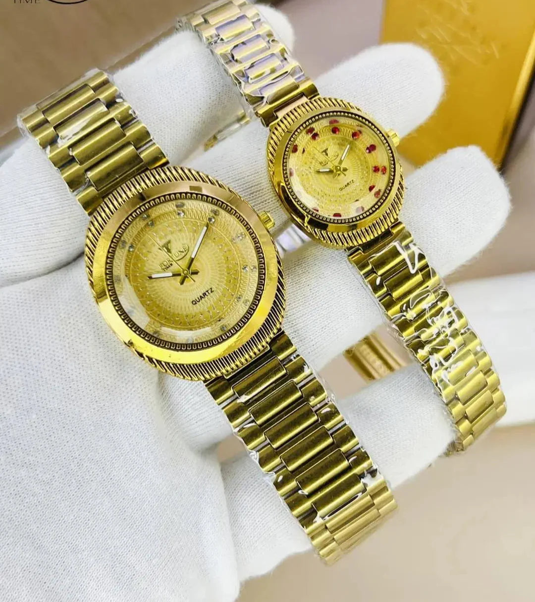 Elegant Couple Watches Set - 2 Pcs for Men & Women