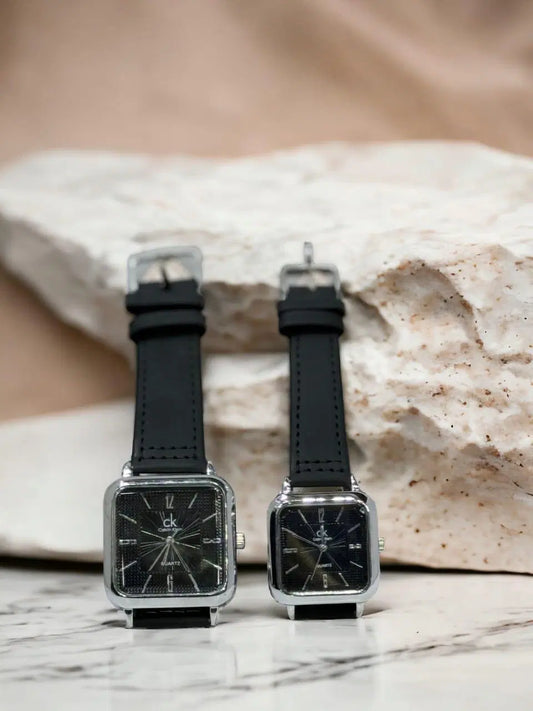 Square Couple Watches 2 Pcs